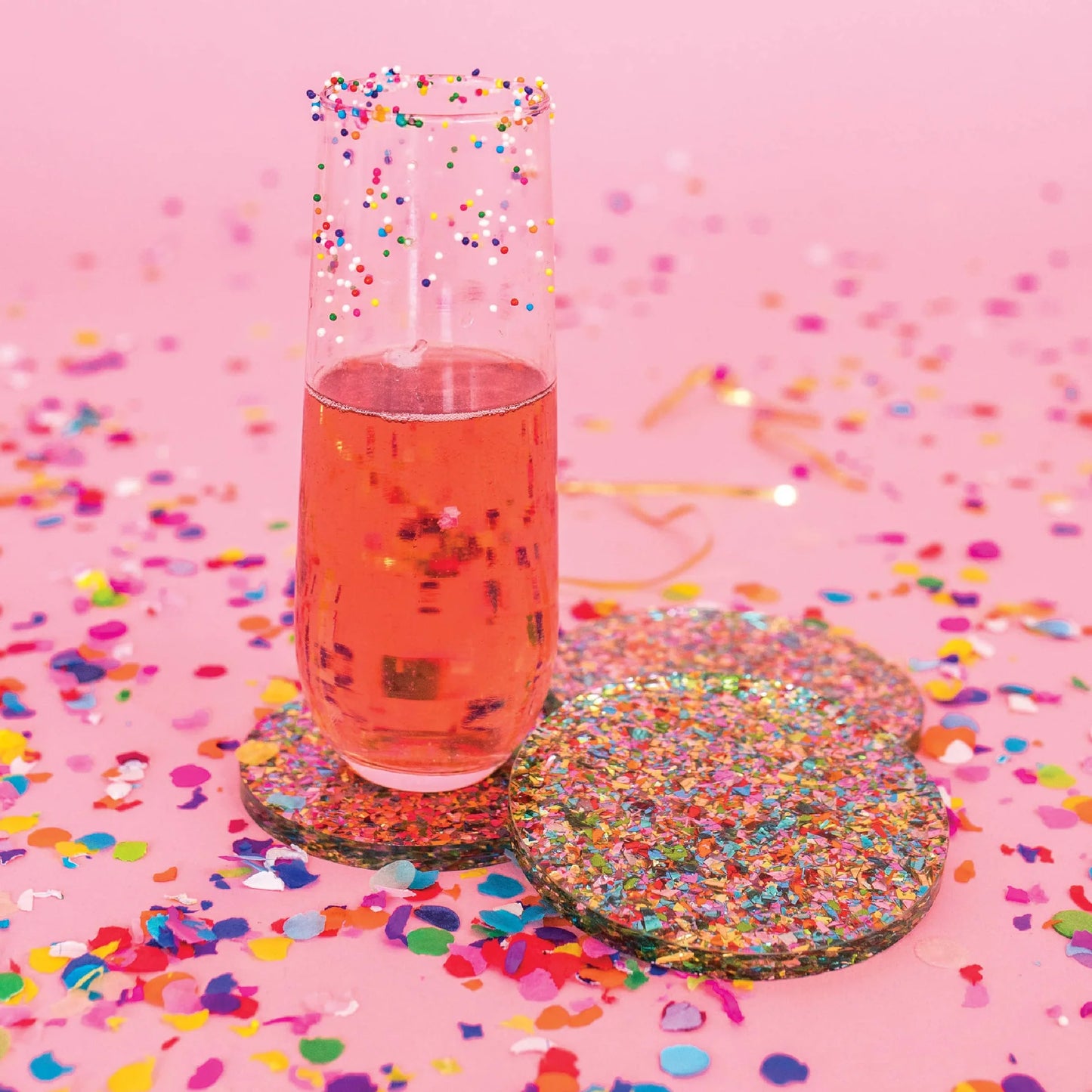 TE Confetti Coaster