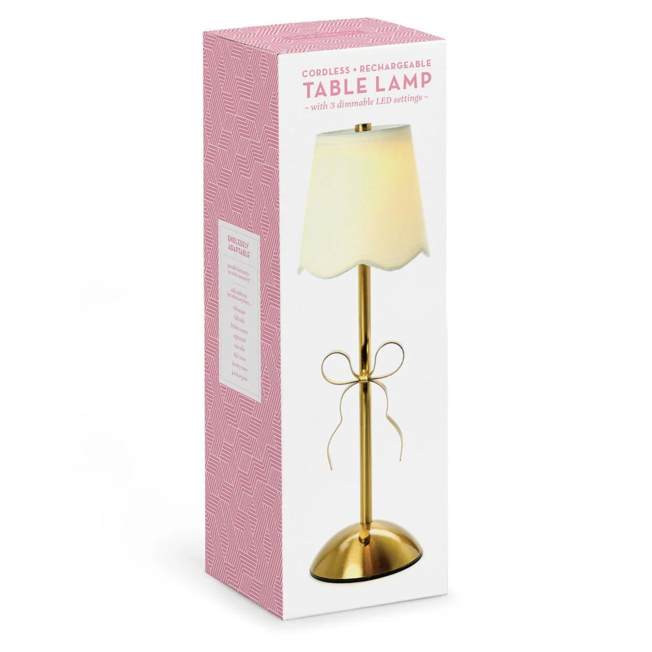 Gold Bow Table Lamp, LED Cordless