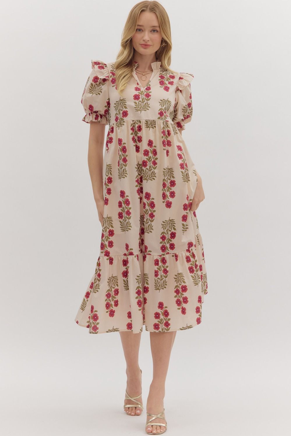 Anna Floral Midi Dress