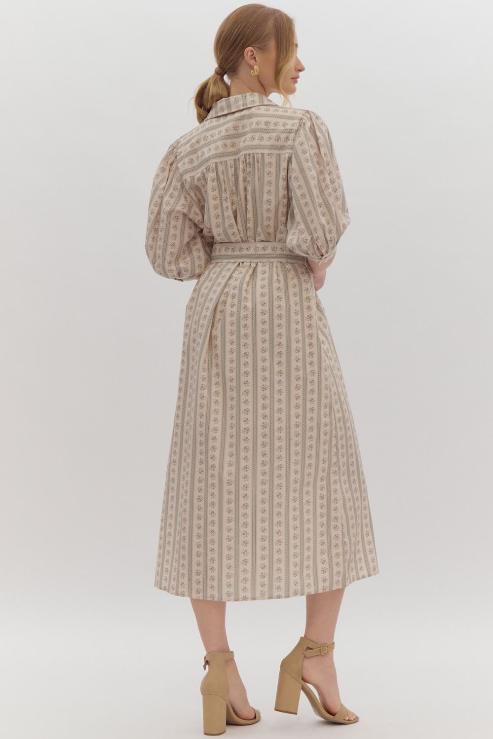Sadie Button Down Collared Midi Dress