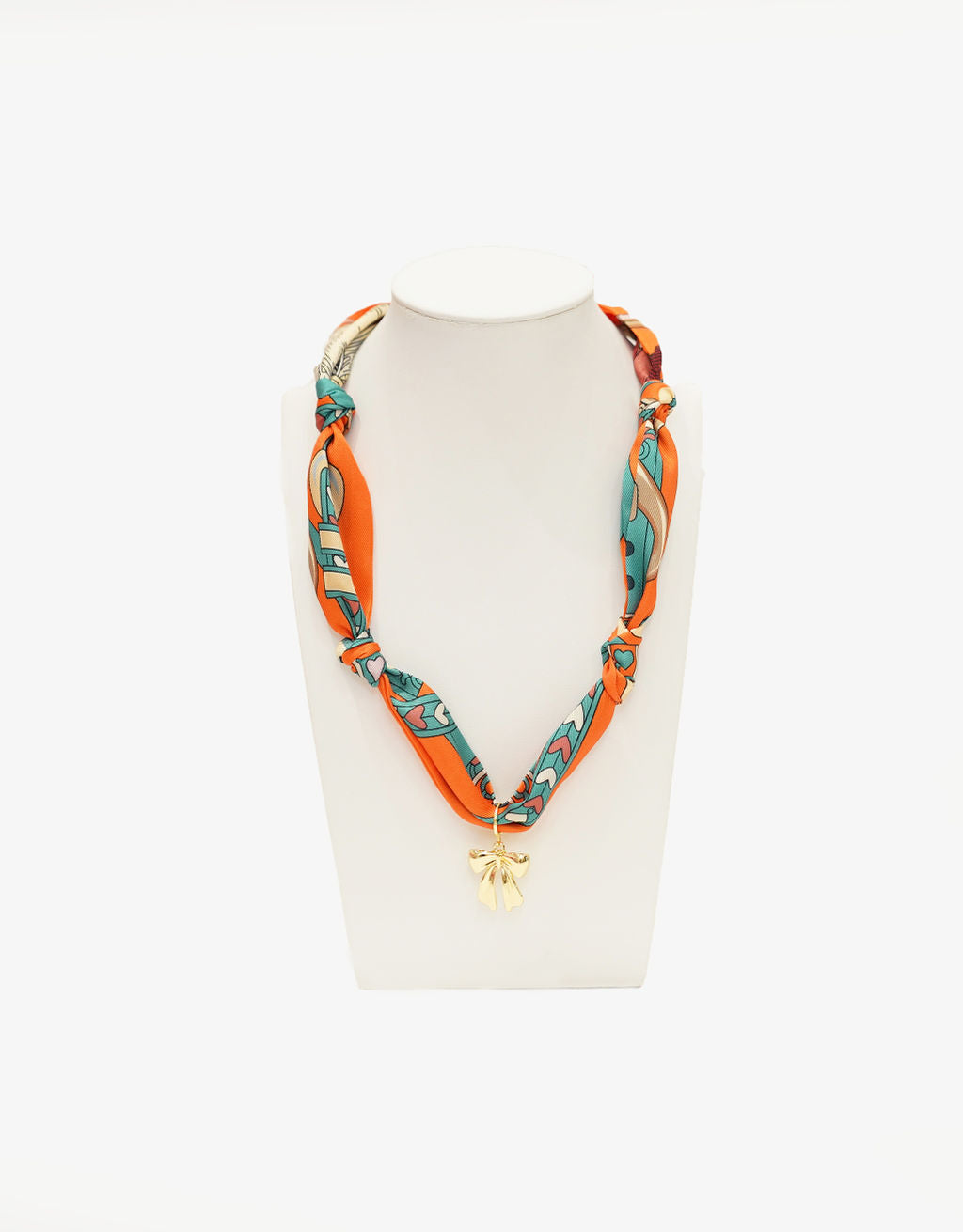 Palmas Scarf Necklace, Bow Charm