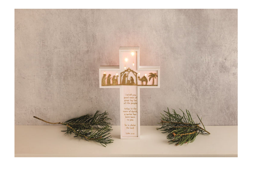 Light Up Nativity Cross