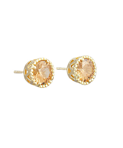 Mia Stud Earrings, Champagne