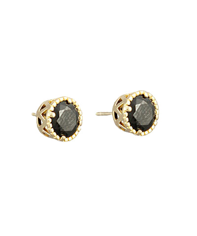 Mia Stud Earrings, Black