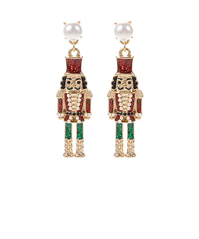Nutcracker Earrings, Red