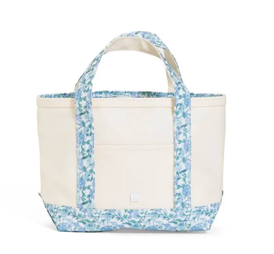 Hamptons Floral Trim Mini Tote Bag