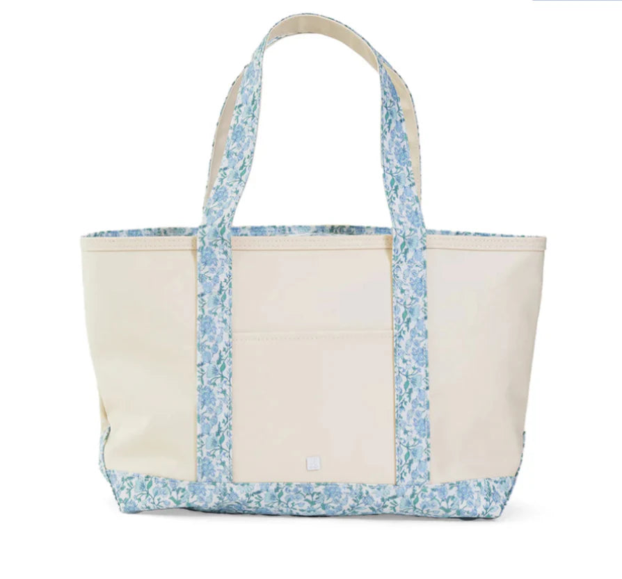 Hamptons Floral Trim Tote Bag, Medium