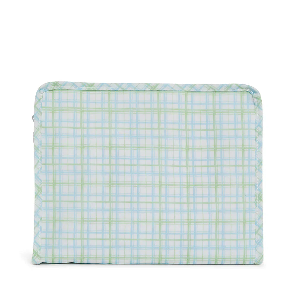 Roadie Medium Zip Pouch, Classic Plaid Green