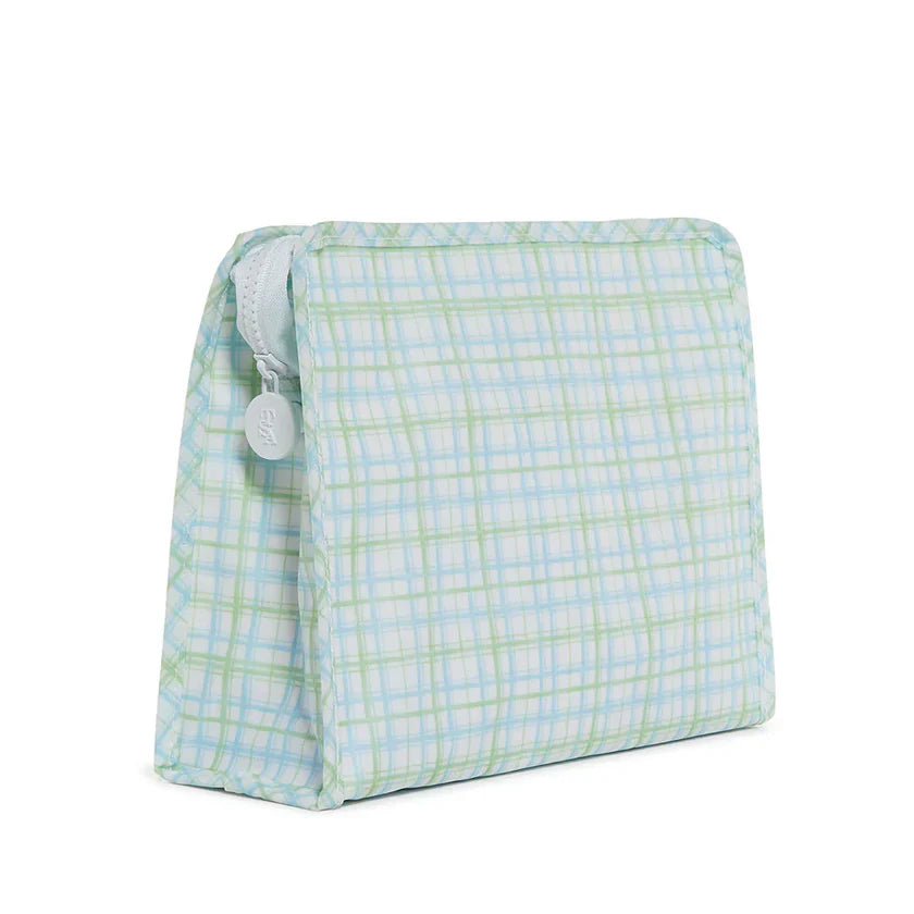Roadie Large Zip Pouch, Classic Plaid Green