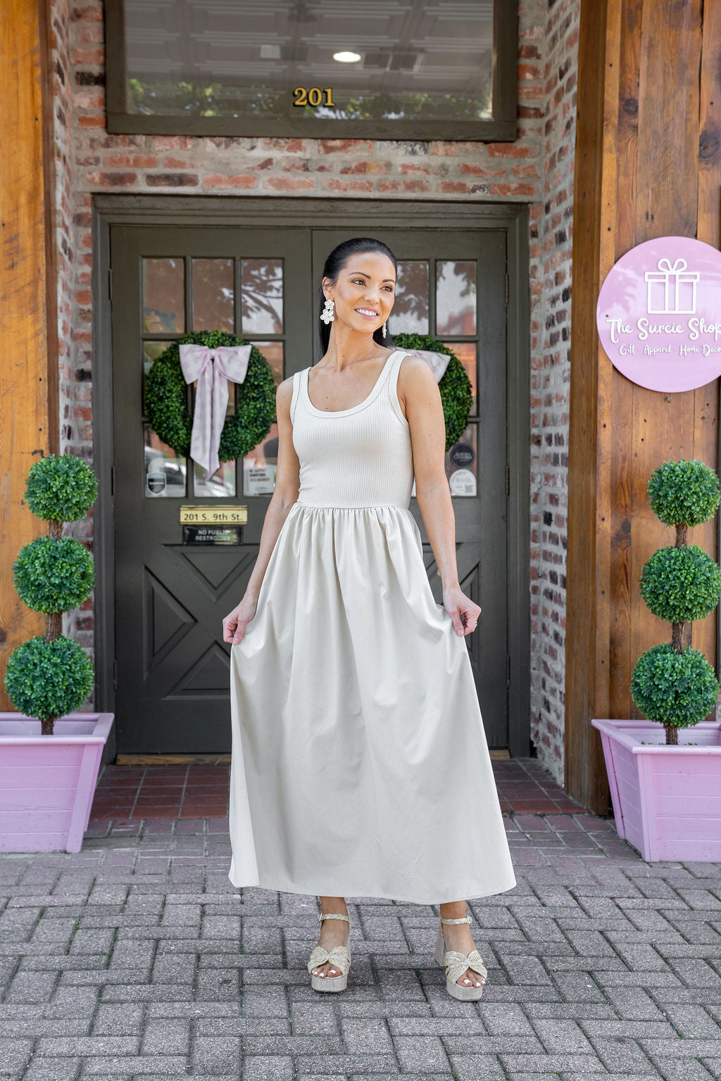Feels Like A Good Day Khaki Midi Dress