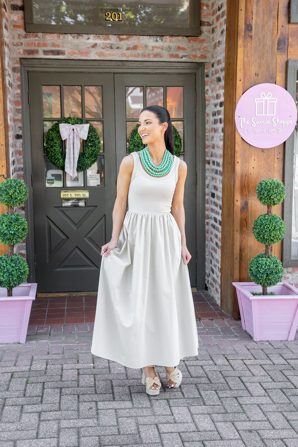 Feels Like A Good Day Khaki Midi Dress