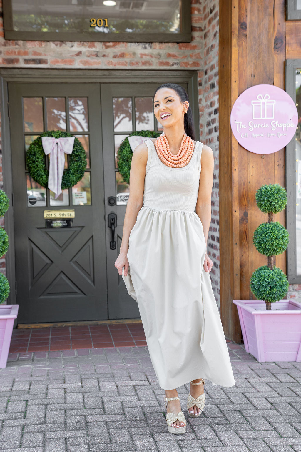 Feels Like A Good Day Khaki Midi Dress