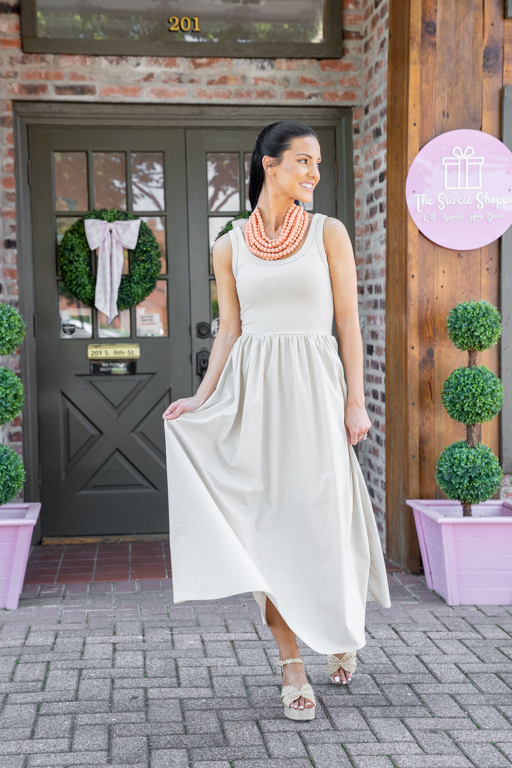 Feels Like A Good Day Khaki Midi Dress