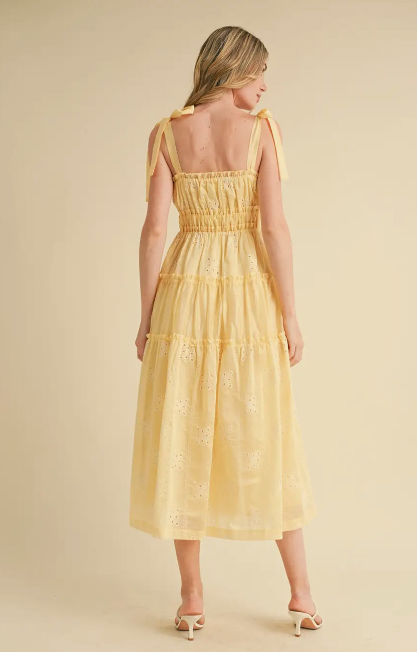 Radiating Joy Eyelet Midi Dress