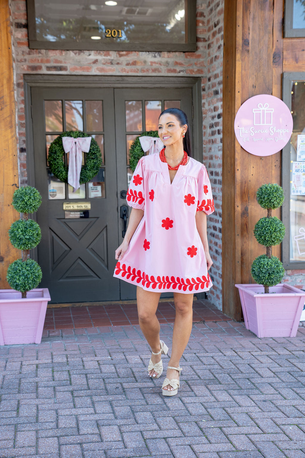Flower Embroidery Mini Dress