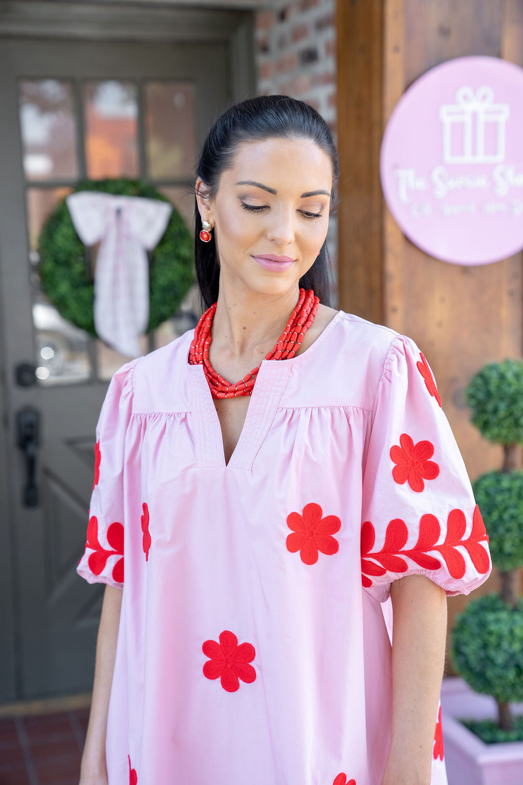 Flower Embroidery Mini Dress