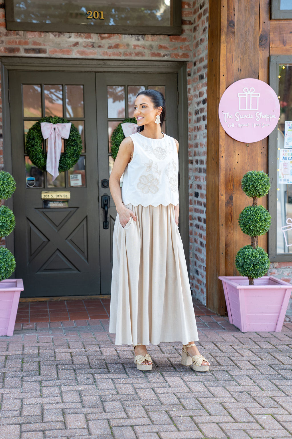 Onto Better Things Embroidered Linen Dress