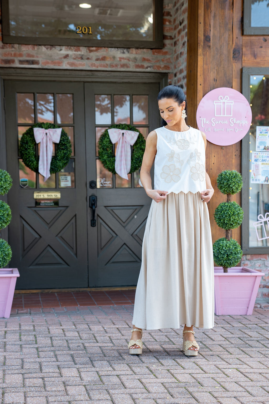 Onto Better Things Embroidered Linen Dress