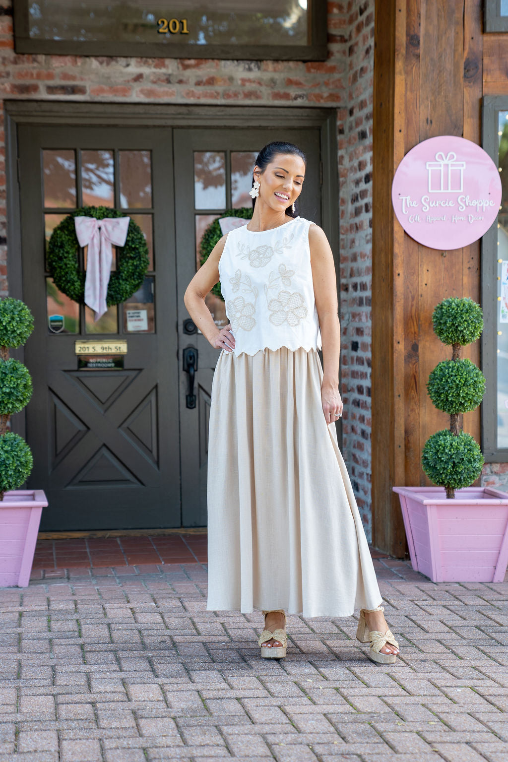 Onto Better Things Embroidered Linen Dress