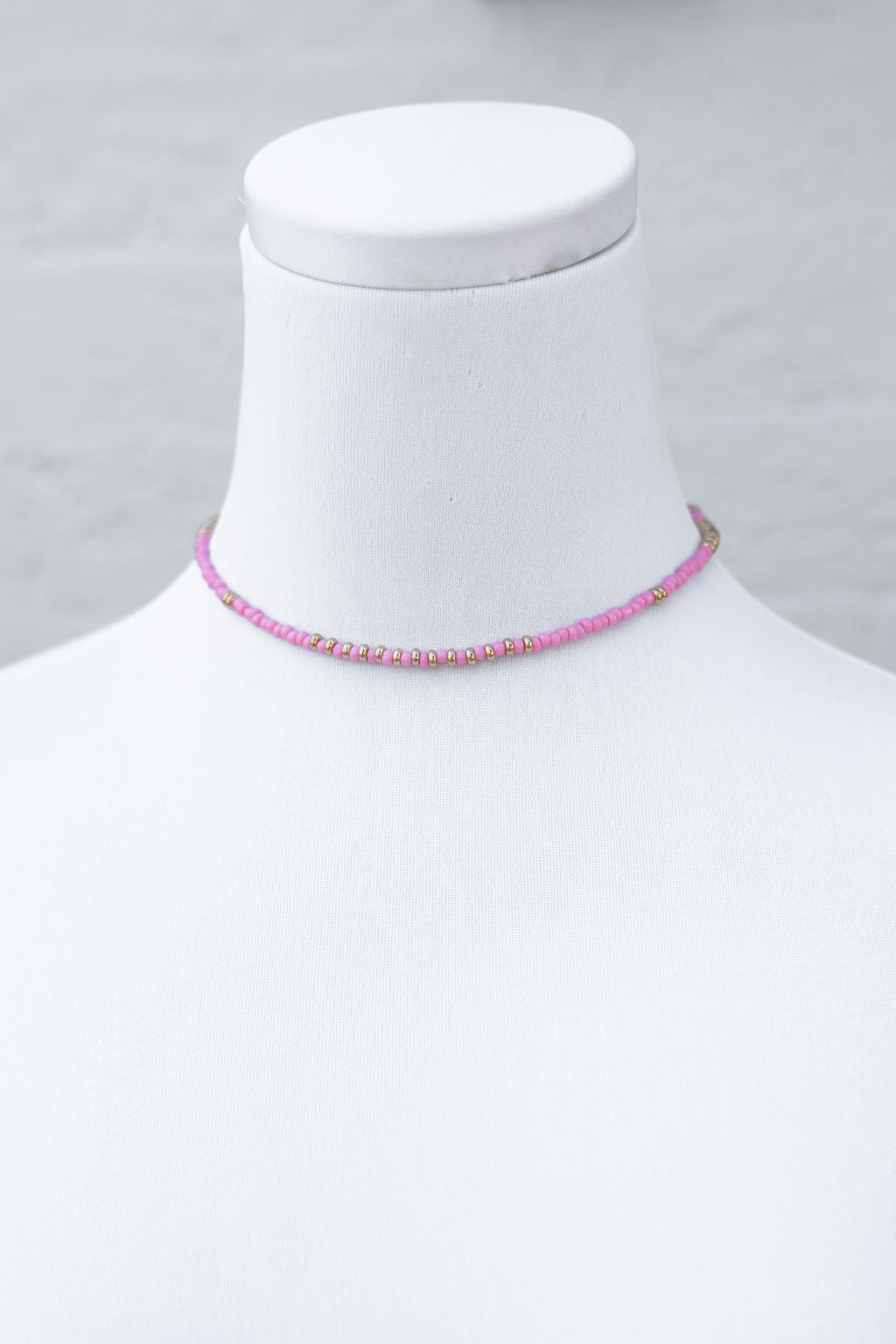 Seed Bead Necklace, Pink