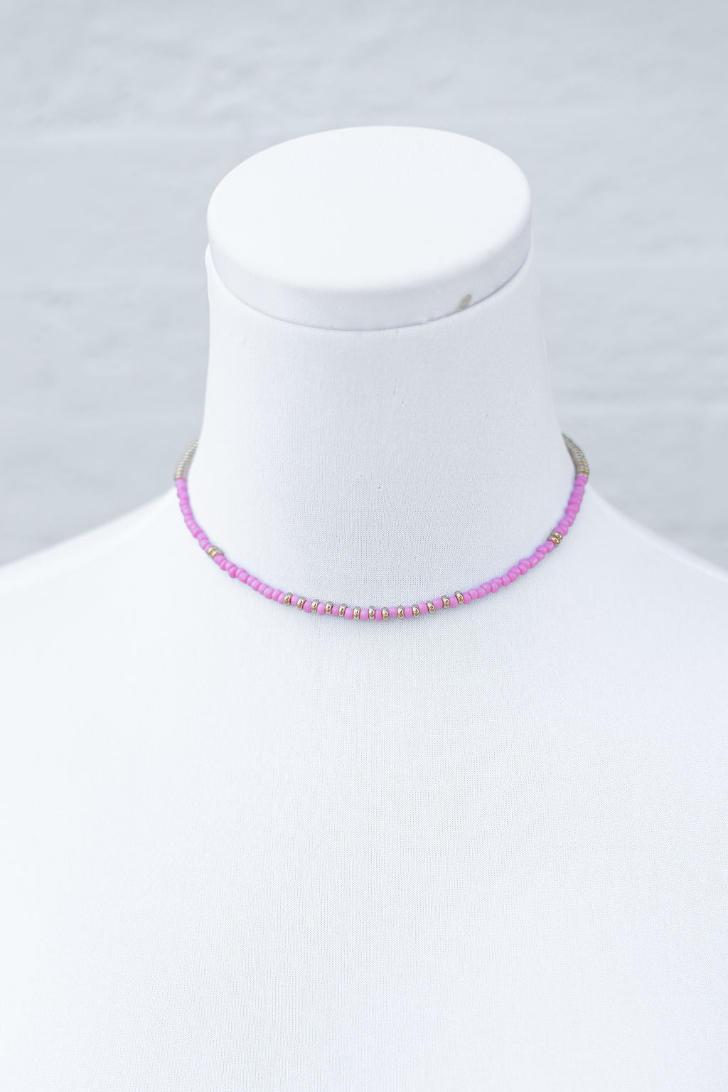 Seed Bead Necklace, Pink