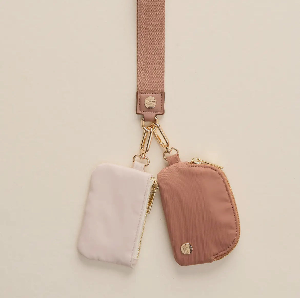 Dynamic Duo Pouch Wristlet, Beige