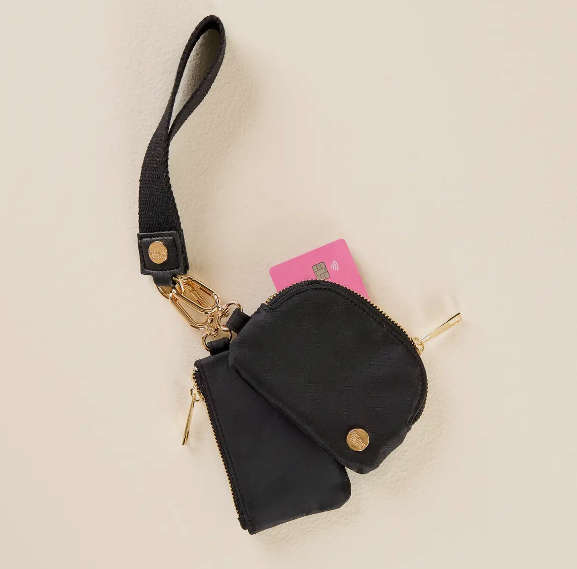 Dynamic Duo Pouch Wristlet, Black