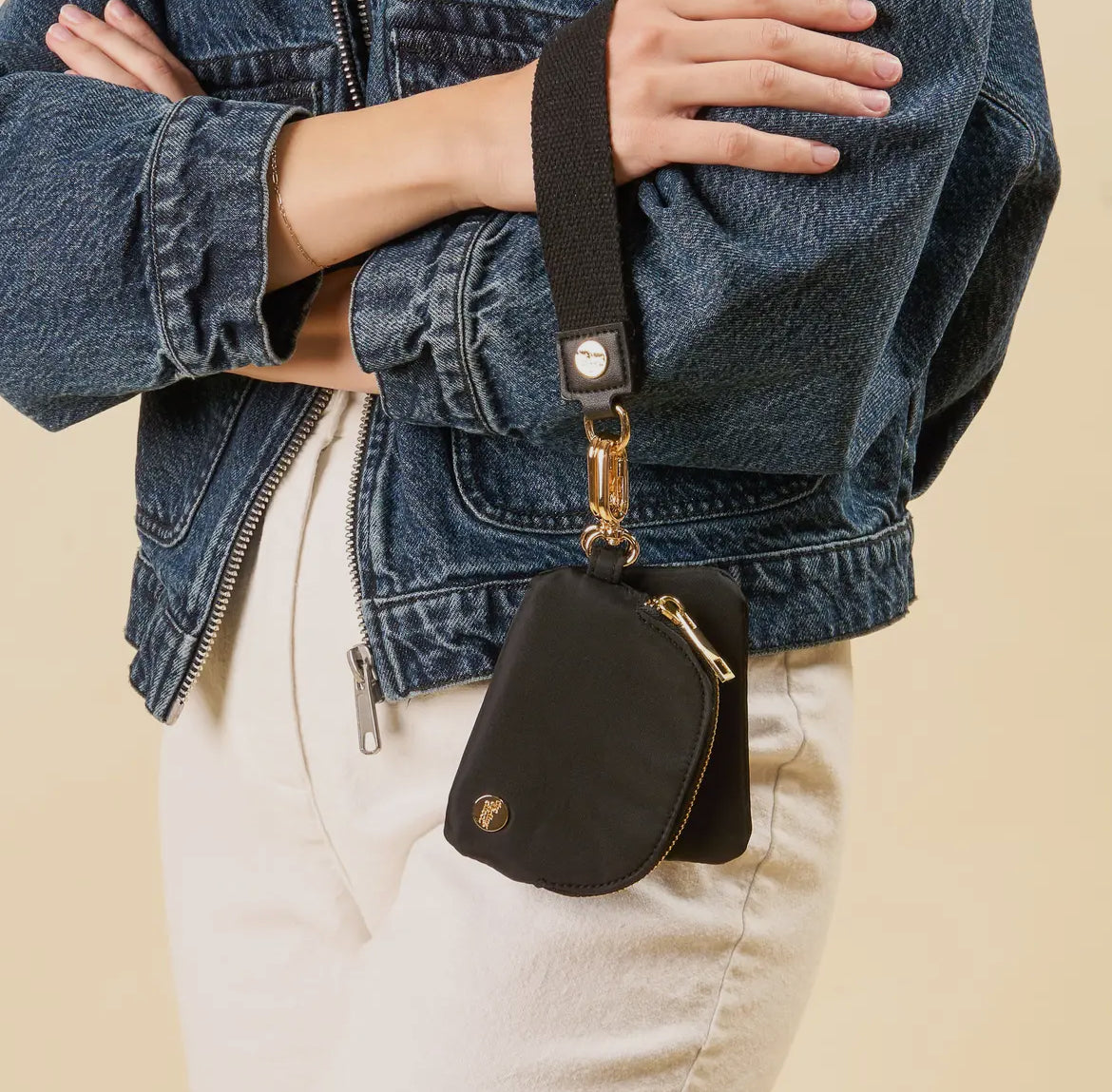 Dynamic Duo Pouch Wristlet, Black