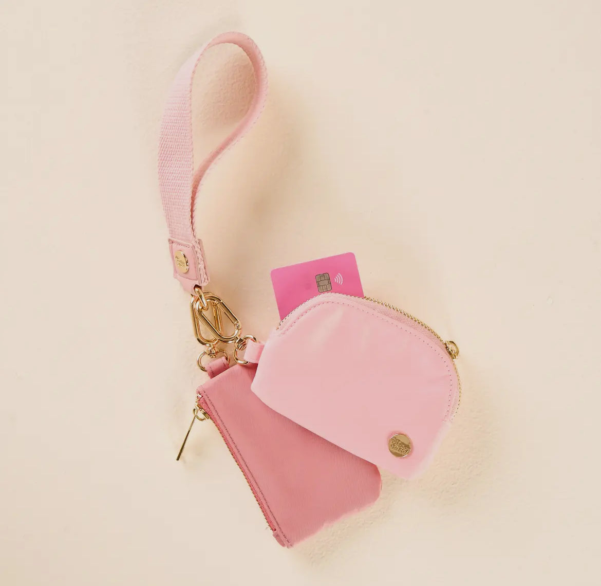 Dynamic Duo Pouch Wristlet, Rose