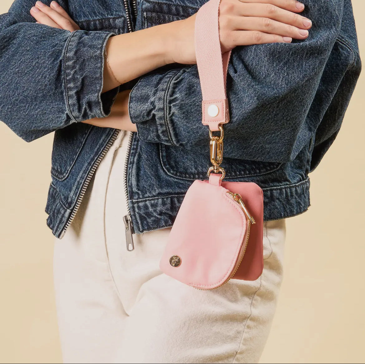 Dynamic Duo Pouch Wristlet, Rose