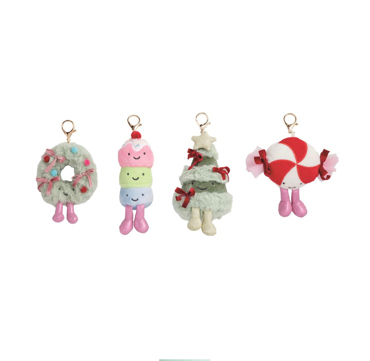 Holiday Plush Bag Charm, Wreath