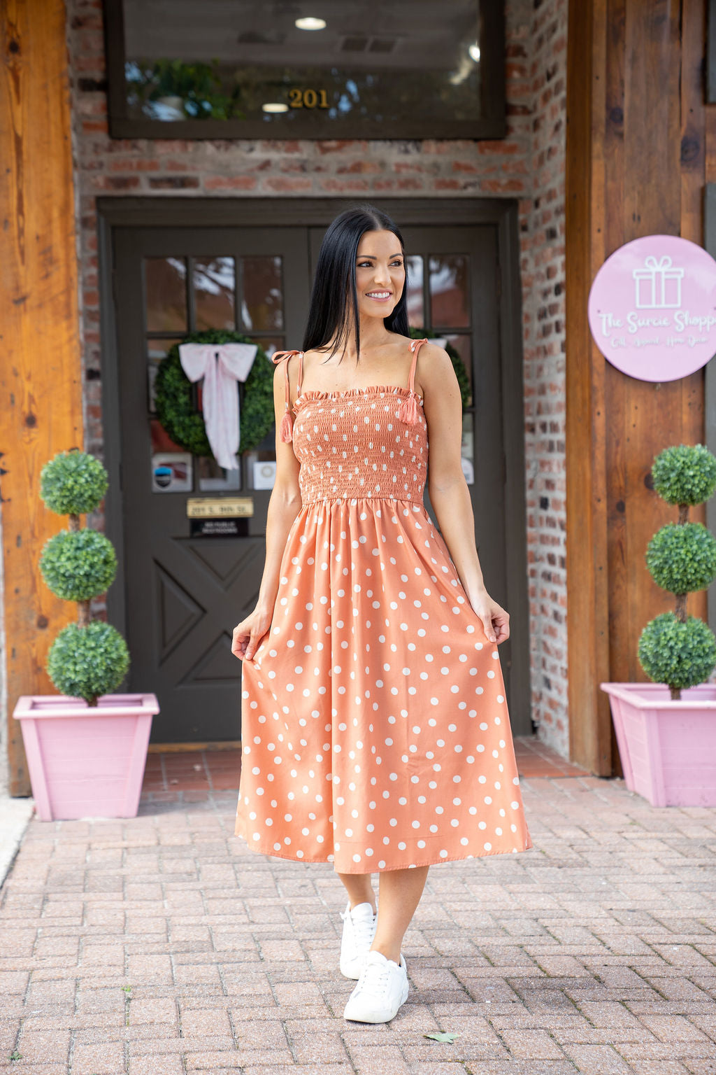 Plains Polka Dot Midi Dress