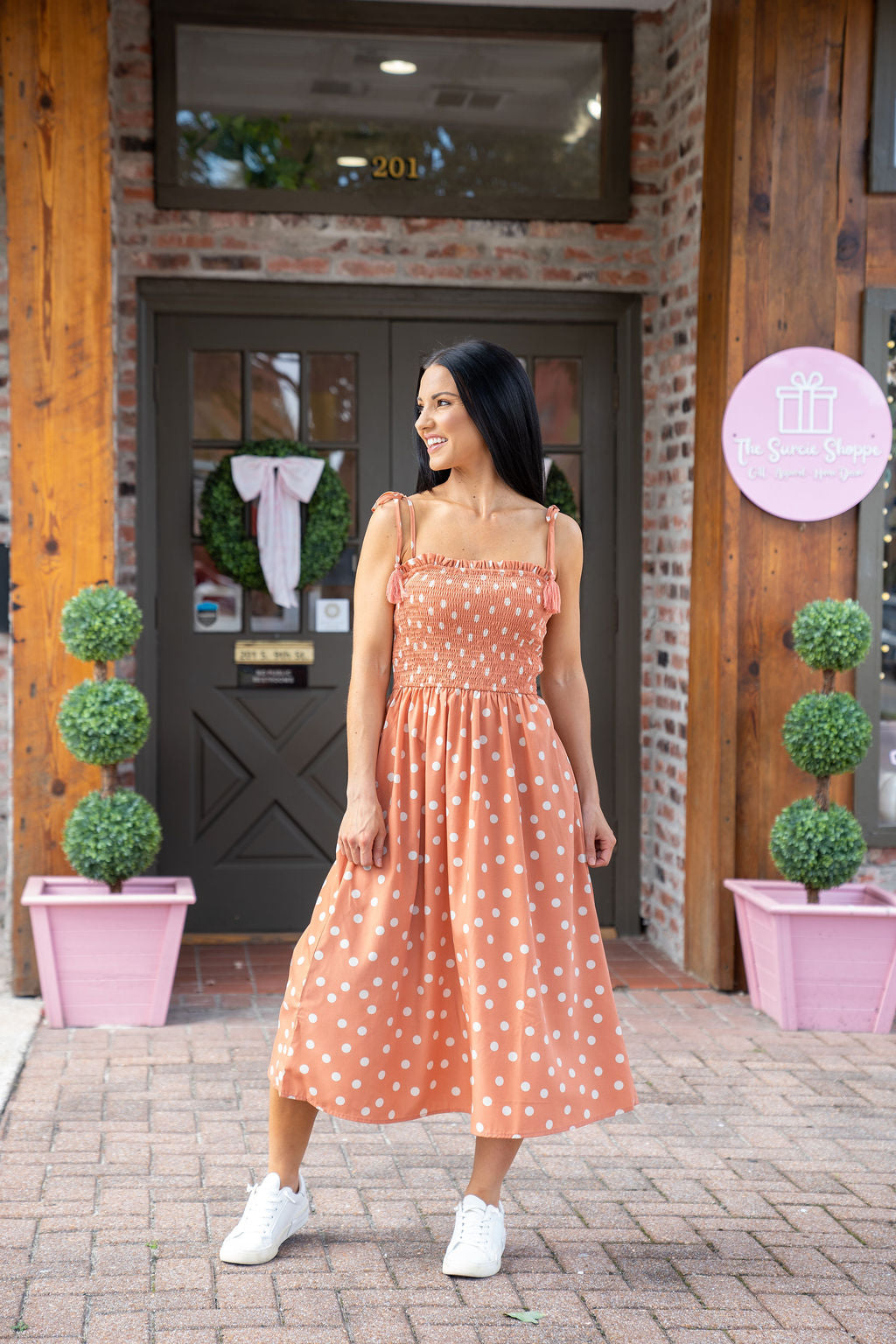 Plains Polka Dot Midi Dress