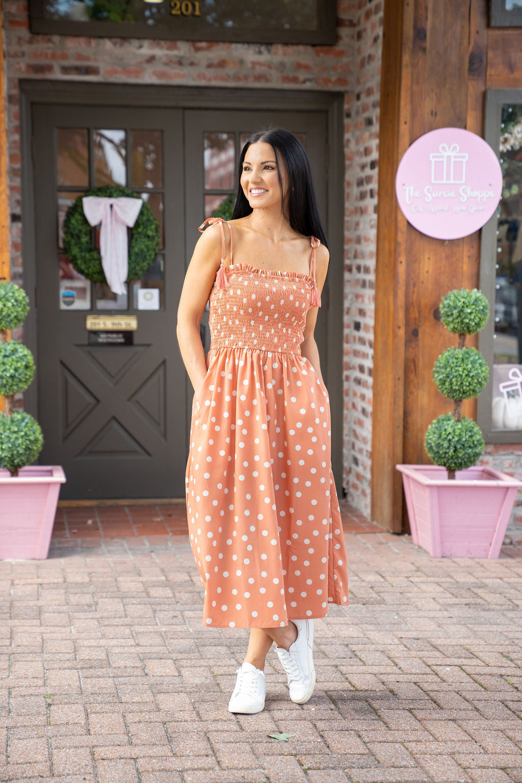 Plains Polka Dot Midi Dress