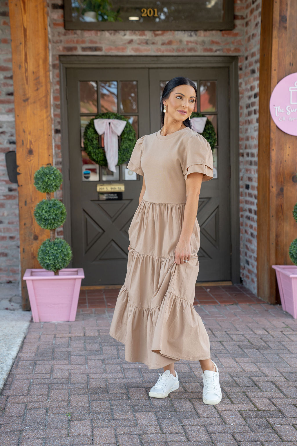 Patton Midi Dress, Tan
