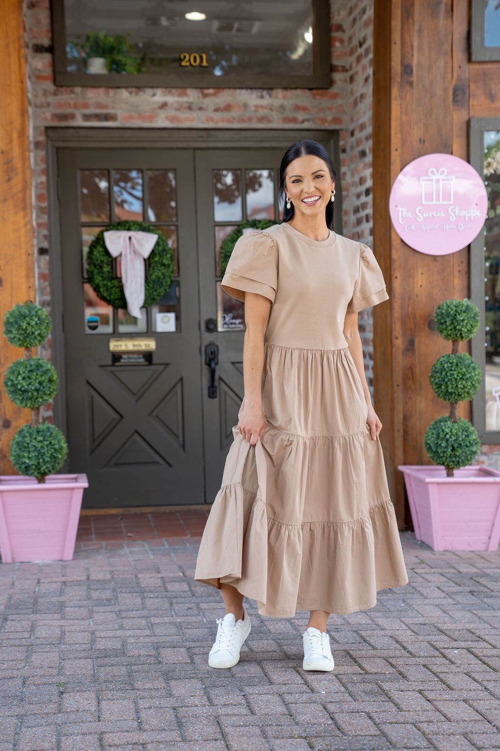 Patton Midi Dress, Tan