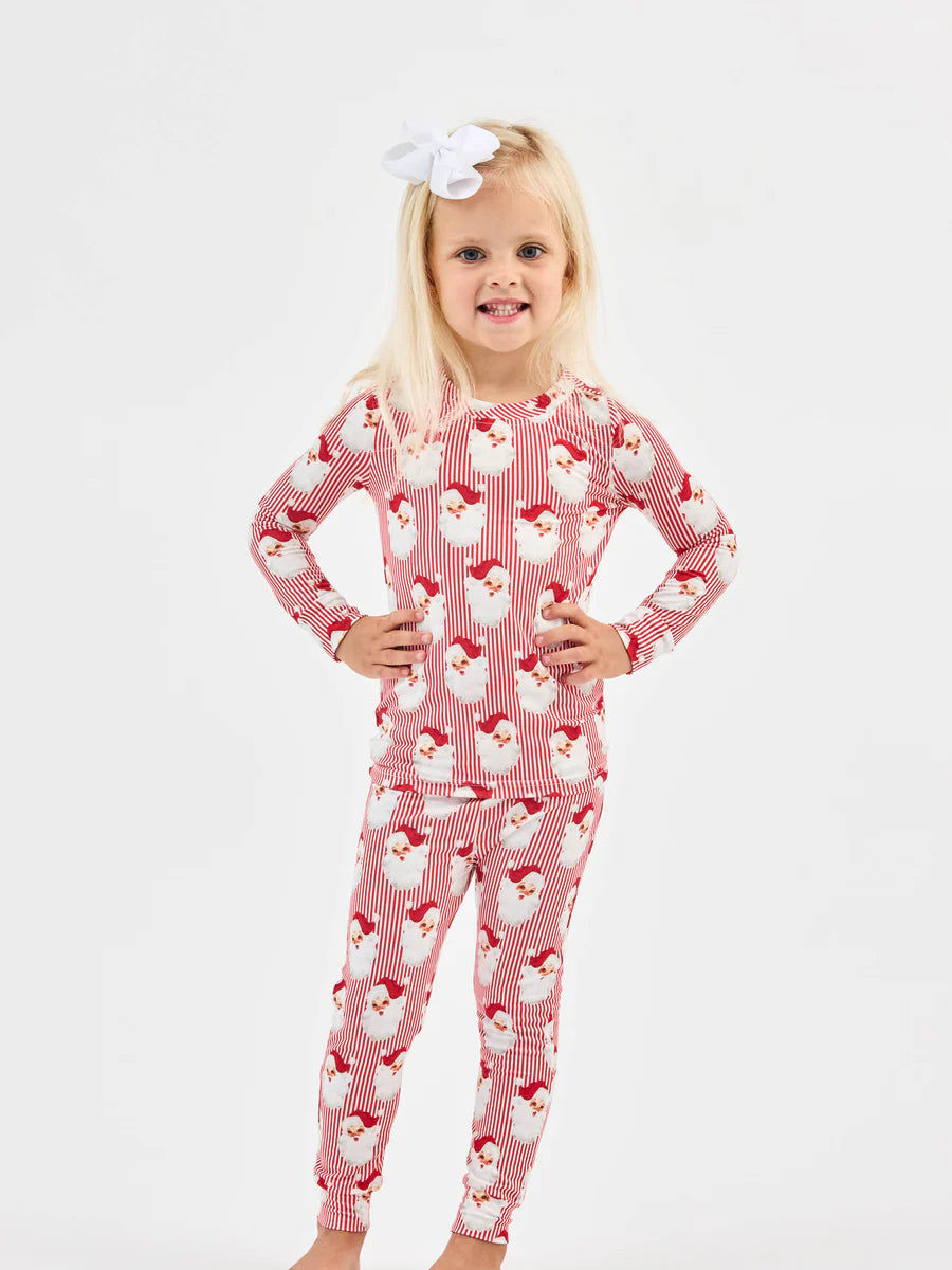 Mary Square Toddler Pajama Set, Santa Baby Red
