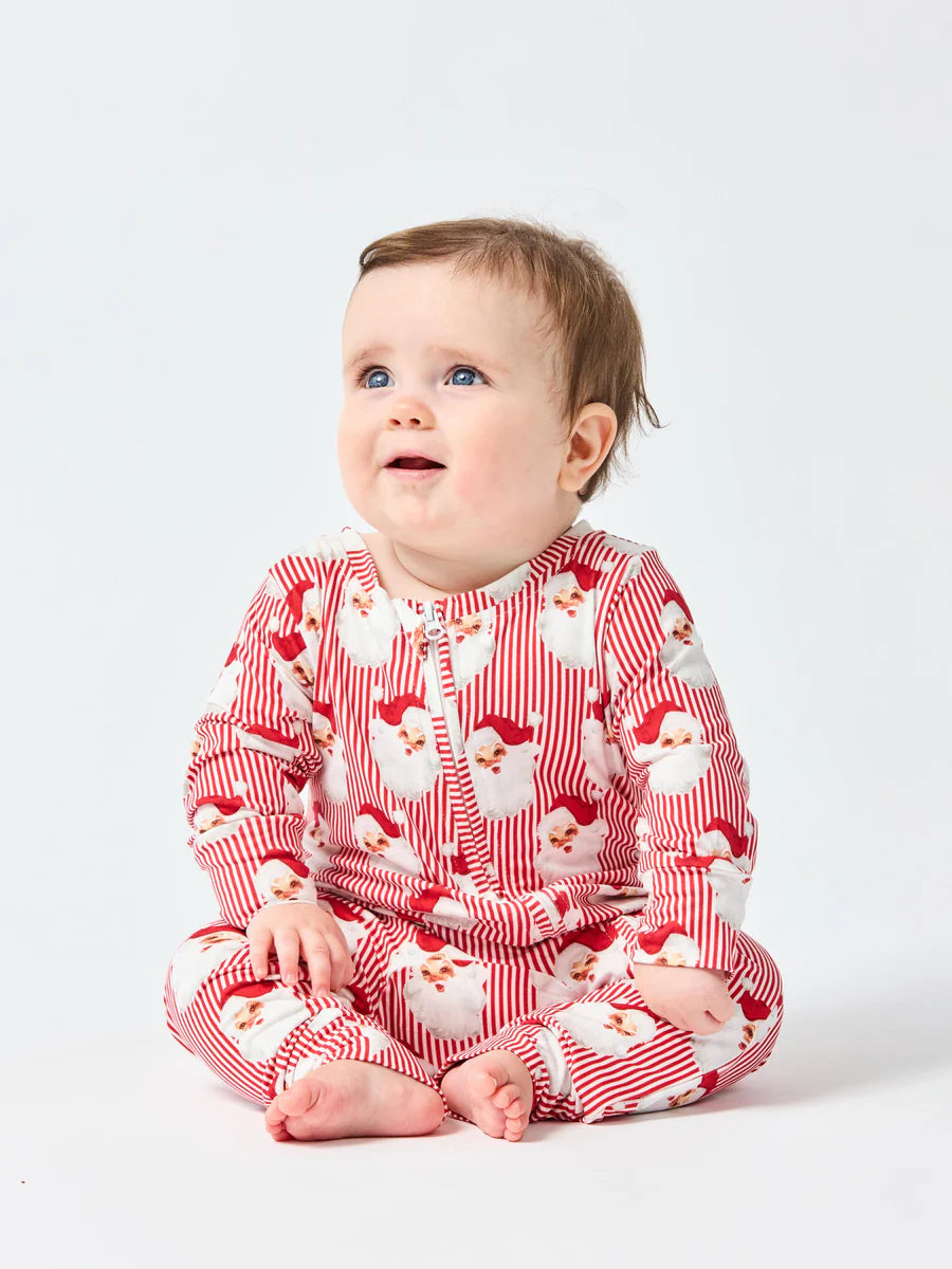 Mary Square Baby Pajama Onesie, Santa Baby Red