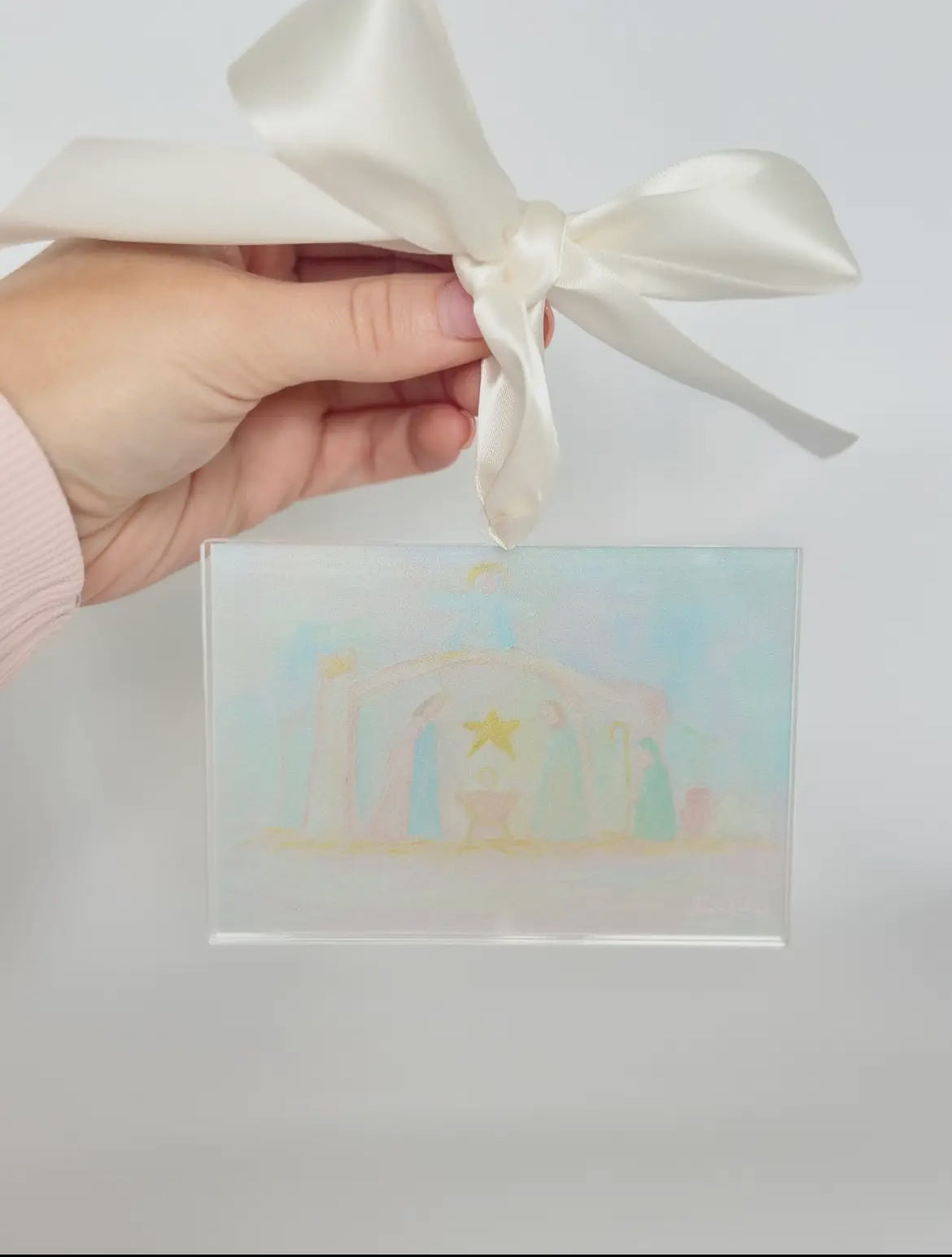 Acrylic Nativity Scene Block Ornament