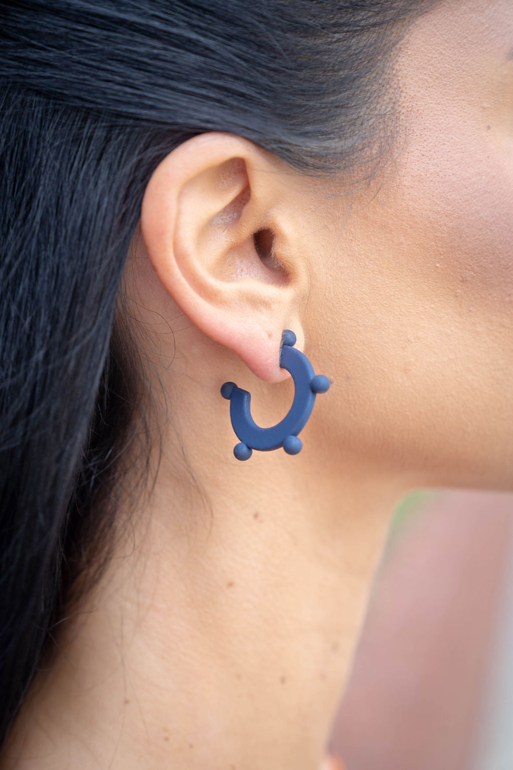Astrid Small Earrings Navy + Orange