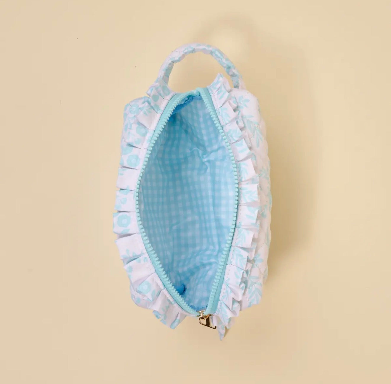 Quilted Cosmetic Pouch- Mrs. Something Blue