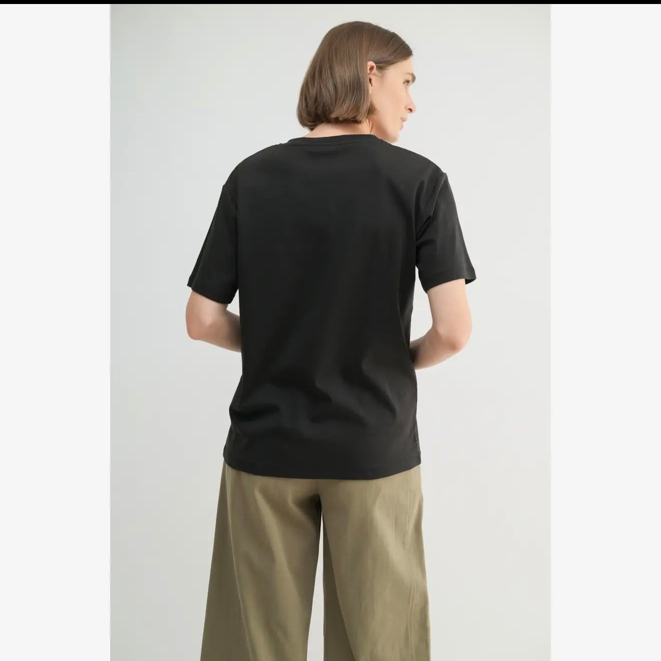 Rebecca Round Neck Short Sleeve Tee, Black
