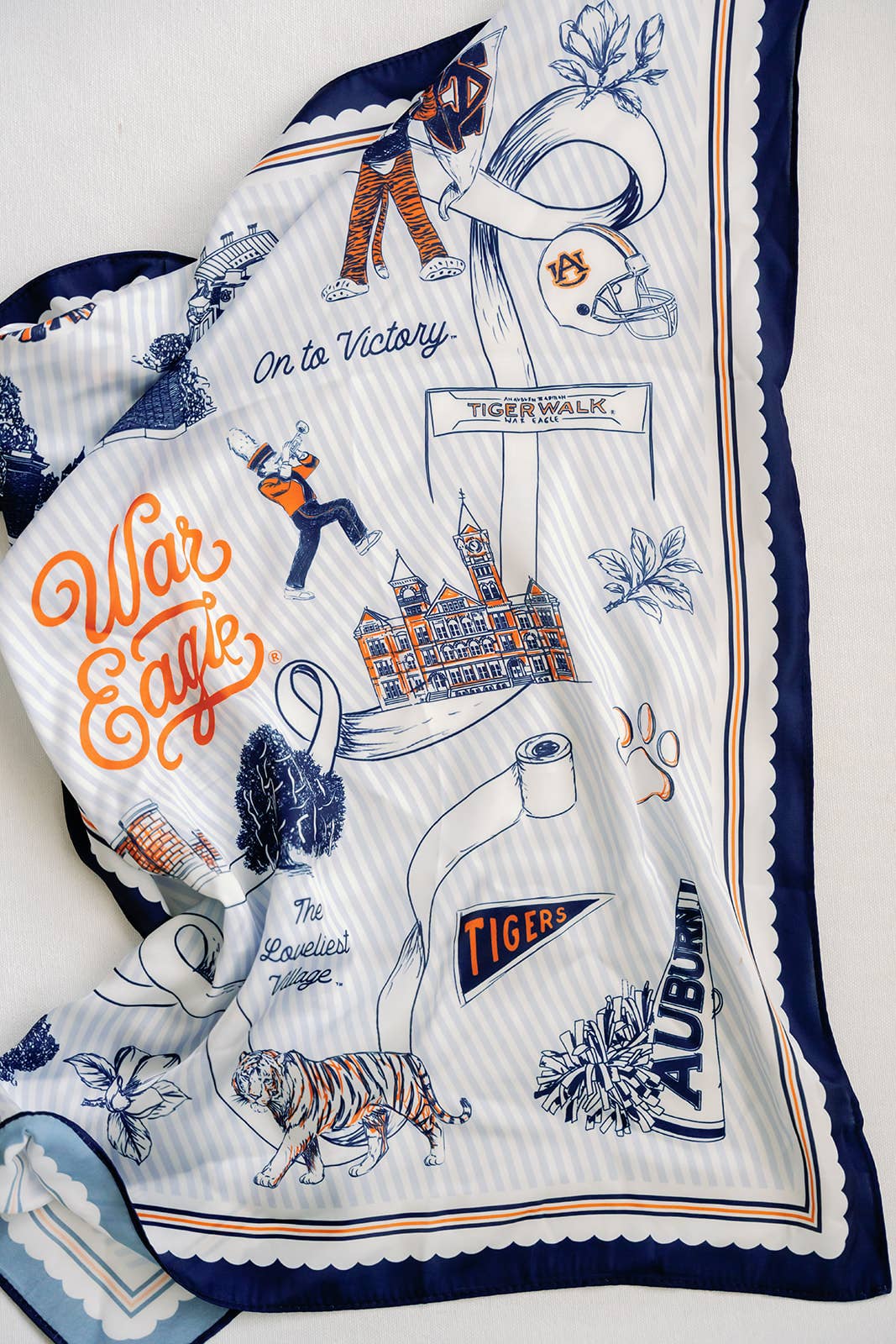 Auburn University Striped Silk Scarf