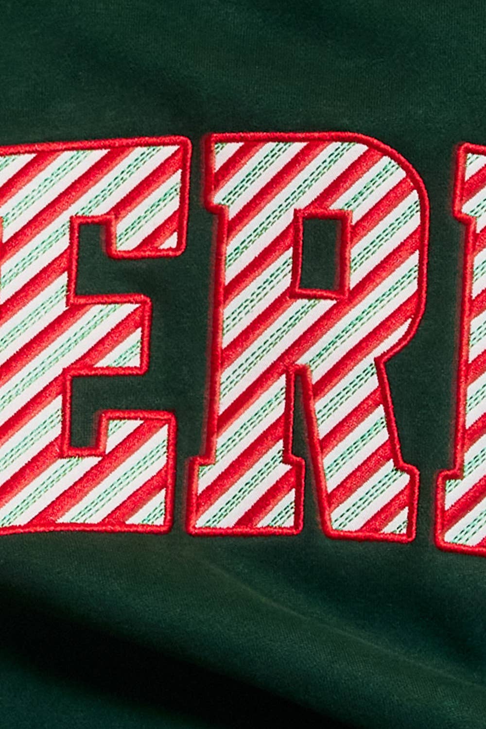 MERRY Embroidered Mock Neck Sweatshirt