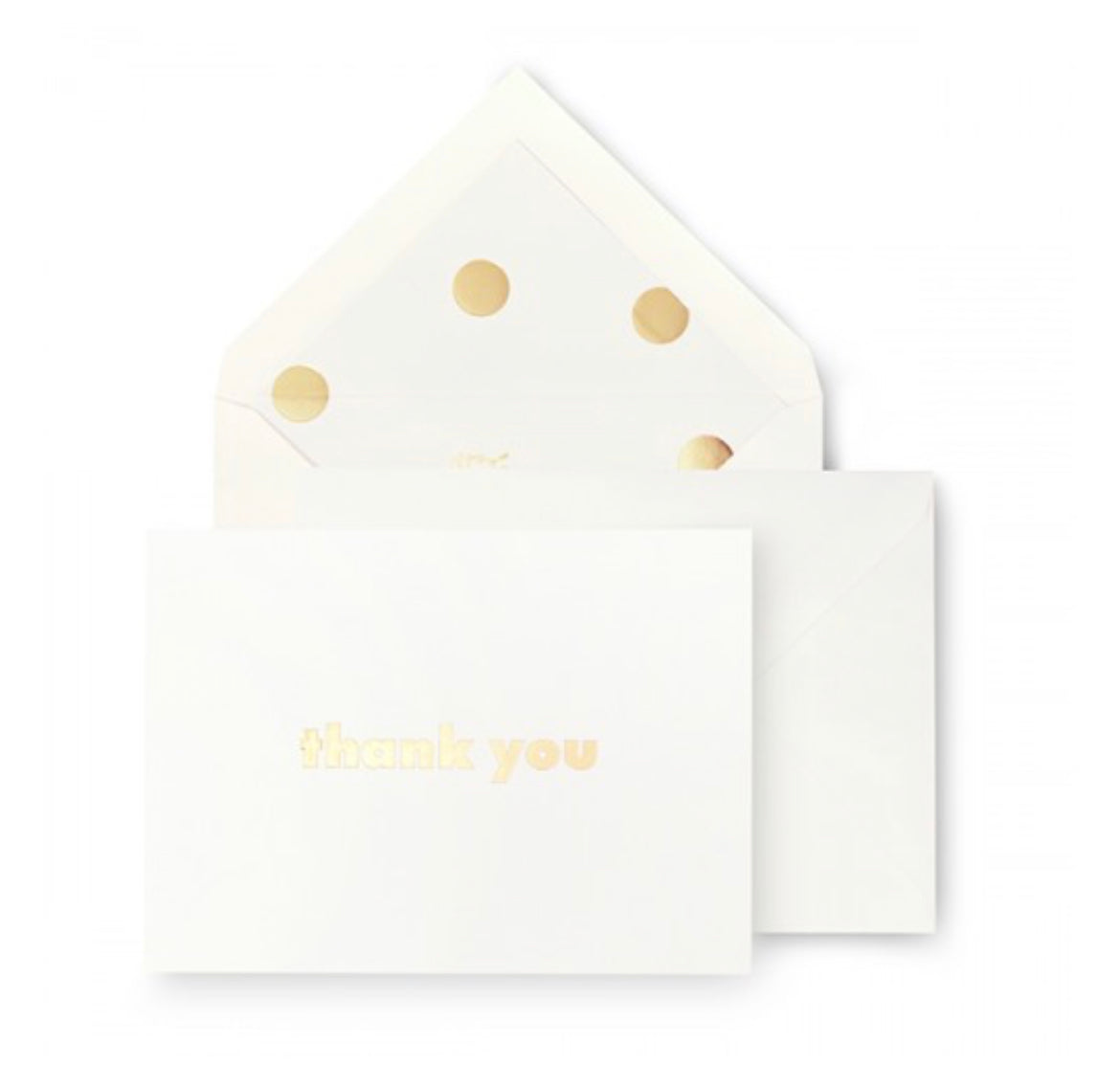 Gold Dot With Script Thank You Card Set
