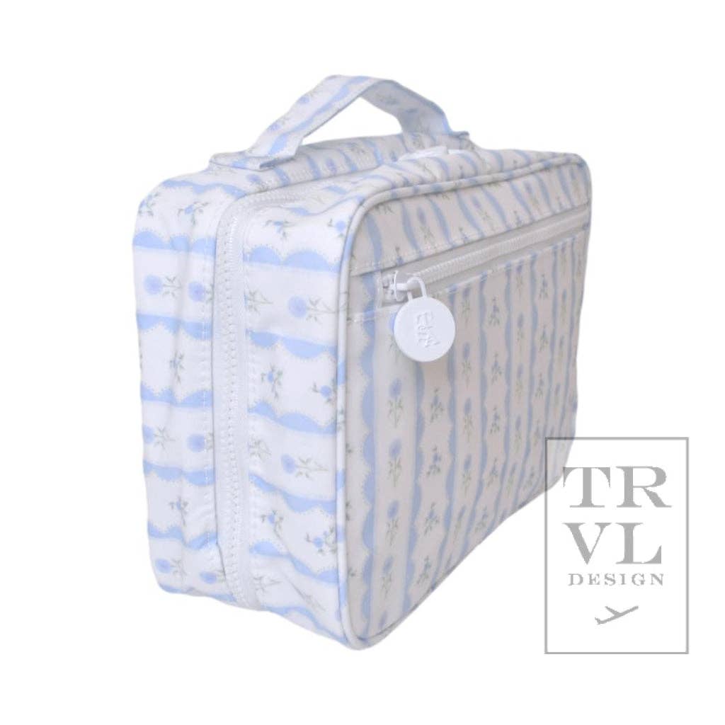Hanging Toiletry Bag - Ribbon Floral Blue