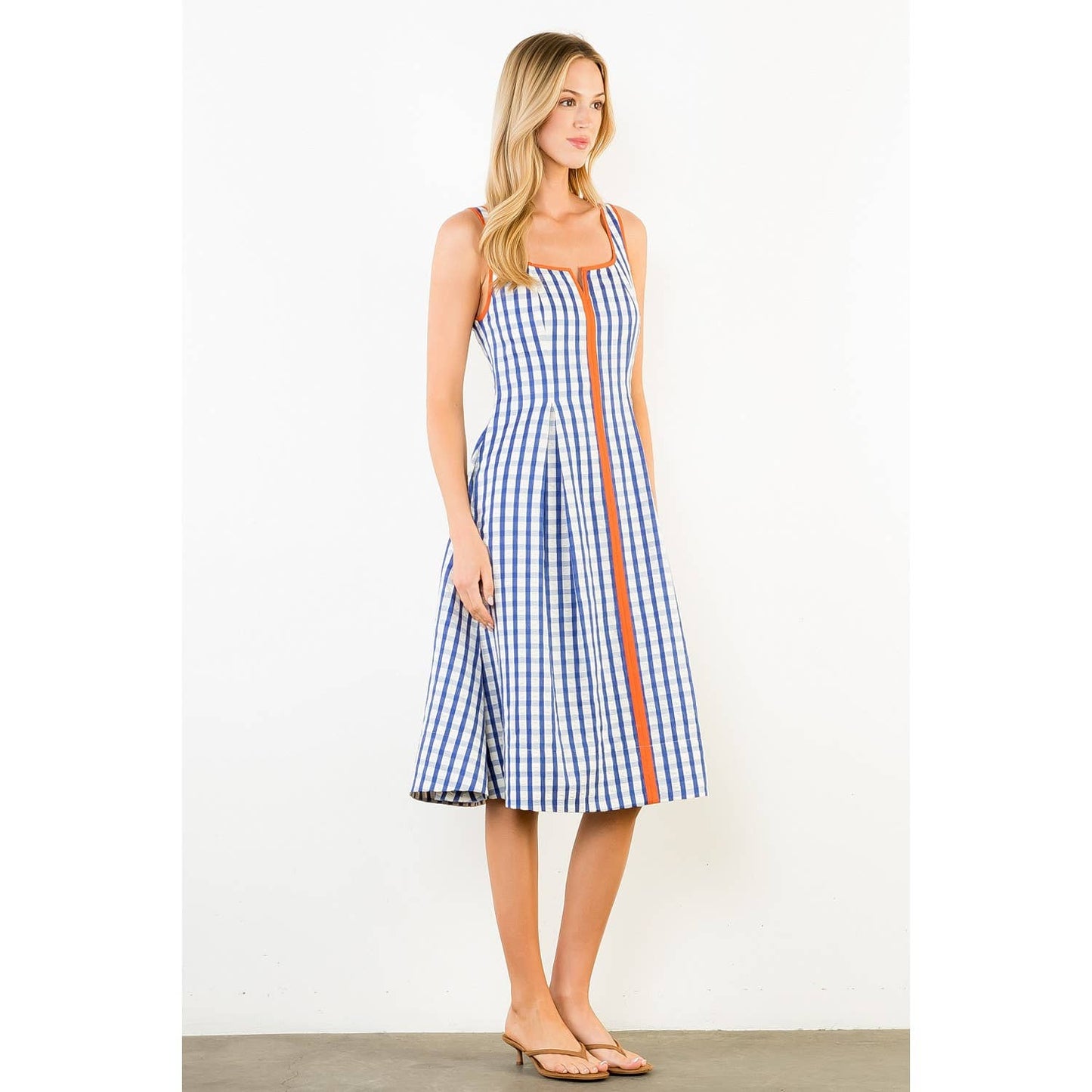 Anna Brooks Gingham Midi Dress