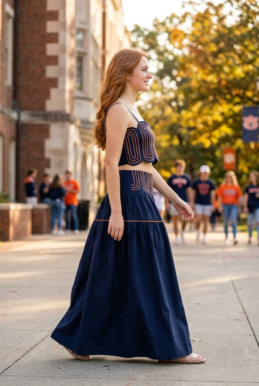 The Lucy Set, NAVY/ORANGE