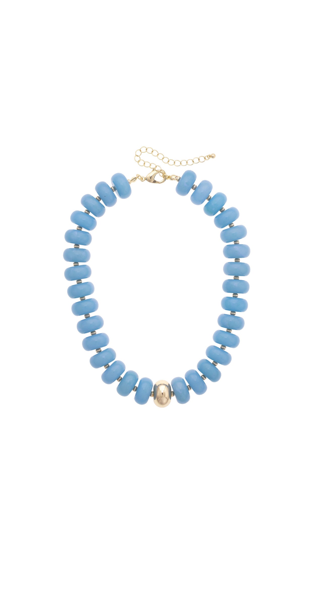 San Sebastián Beaded Resin Necklace: Light Blue