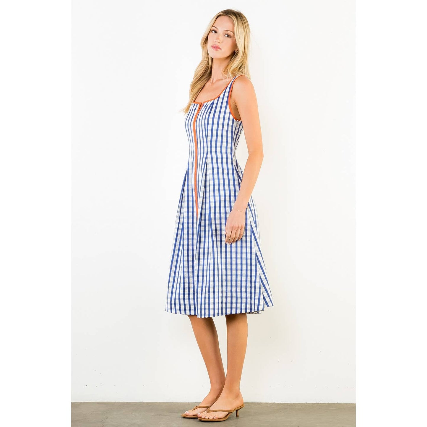 Anna Brooks Gingham Midi Dress